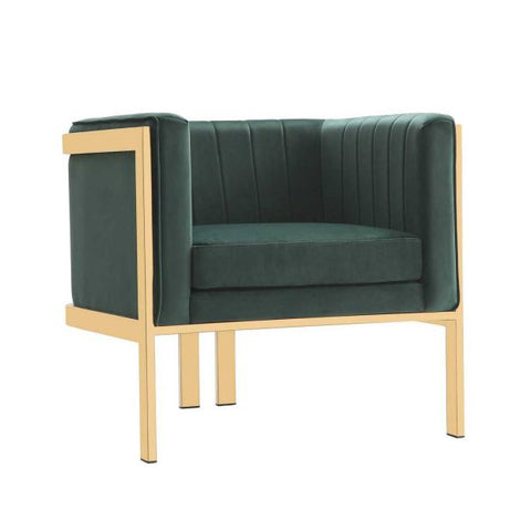 Image of Manhattan Comfort Paramount and Polished Brass Velvet Accent Armchair