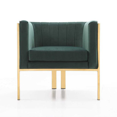 Image of Manhattan Comfort Paramount and Polished Brass Velvet Accent Armchair