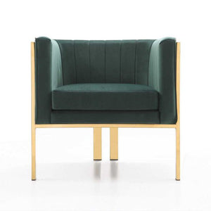 Manhattan Comfort Paramount and Polished Brass Velvet Accent Armchair