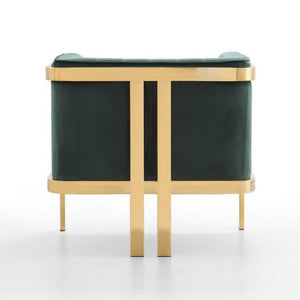 Manhattan Comfort Paramount and Polished Brass Velvet Accent Armchair