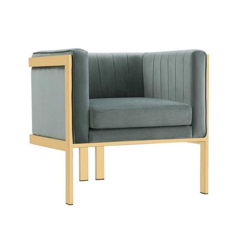 Image of Manhattan Comfort Paramount and Polished Brass Velvet Accent Armchair