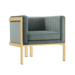 Manhattan Comfort Paramount and Polished Brass Velvet Accent Armchair