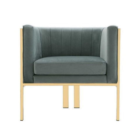 Image of Manhattan Comfort Paramount and Polished Brass Velvet Accent Armchair