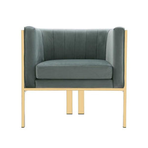 Manhattan Comfort Paramount and Polished Brass Velvet Accent Armchair