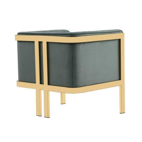 Image of Manhattan Comfort Paramount and Polished Brass Velvet Accent Armchair