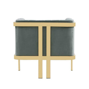 Manhattan Comfort Paramount and Polished Brass Velvet Accent Armchair