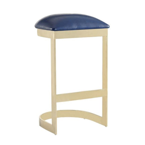 Image of Manhattan Comfort Aura 28.54 in. Polished Brass Stainless Steel Bar Stool