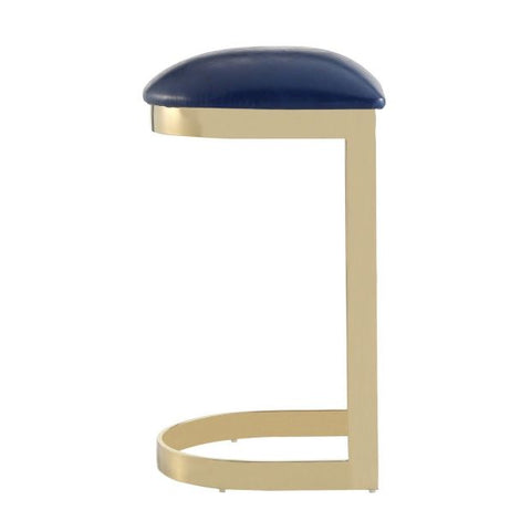 Image of Manhattan Comfort Aura 28.54 in. Polished Brass Stainless Steel Bar Stool