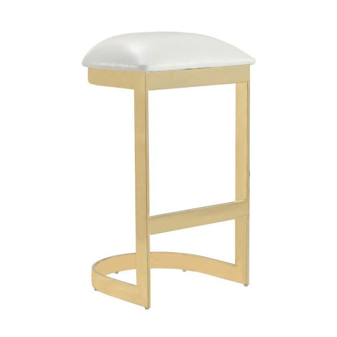 Image of Manhattan Comfort Aura 28.54 in. Polished Brass Stainless Steel Bar Stool