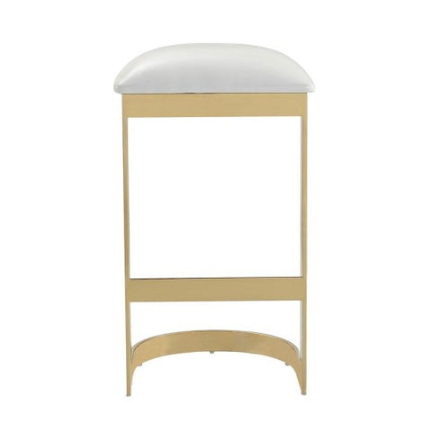 Image of Manhattan Comfort Aura 28.54 in. Polished Brass Stainless Steel Bar Stool