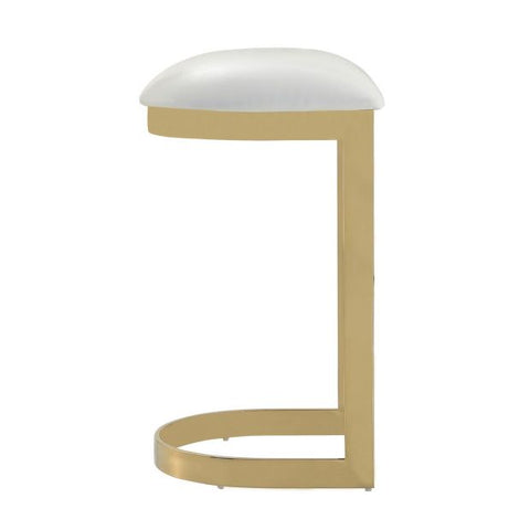 Image of Manhattan Comfort Aura 28.54 in. Polished Brass Stainless Steel Bar Stool