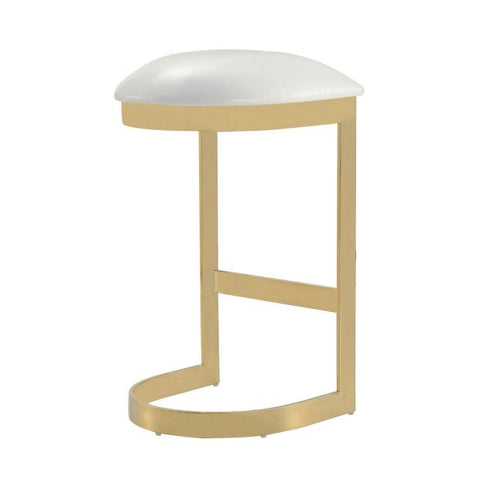 Image of Manhattan Comfort Aura 28.54 in. Polished Brass Stainless Steel Bar Stool