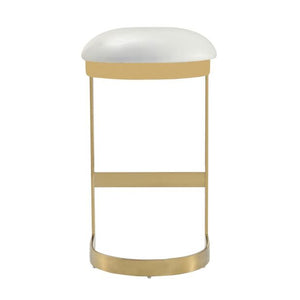 Manhattan Comfort Aura 28.54 in. Polished Brass Stainless Steel Bar Stool