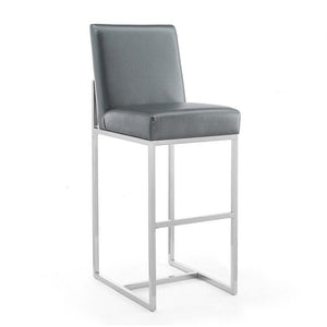 Manhattan Comfort Element 42.13 in. Polished Chrome Stainless Steel Bar Stool