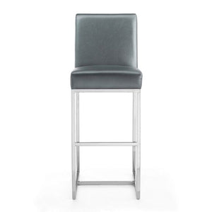 Manhattan Comfort Element 42.13 in. Polished Chrome Stainless Steel Bar Stool