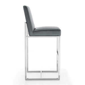 Manhattan Comfort Element 42.13 in. Polished Chrome Stainless Steel Bar Stool