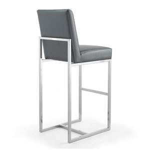 Manhattan Comfort Element 42.13 in. Polished Chrome Stainless Steel Bar Stool