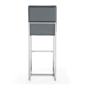 Manhattan Comfort Element 42.13 in. Polished Chrome Stainless Steel Bar Stool