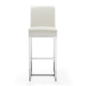 Manhattan Comfort Element 42.13 in. Polished Chrome Stainless Steel Bar Stool