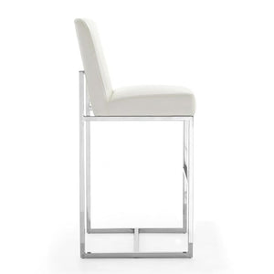 Manhattan Comfort Element 42.13 in. Polished Chrome Stainless Steel Bar Stool