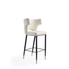 Manhattan Comfort Holguin 41.34 in. Black and Gold Wooden Barstool