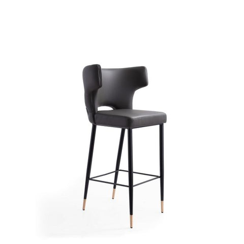 Image of Manhattan Comfort Holguin 41.34 in. Black and Gold Wooden Barstool