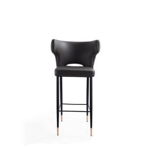 Manhattan Comfort Holguin 41.34 in. Black and Gold Wooden Barstool