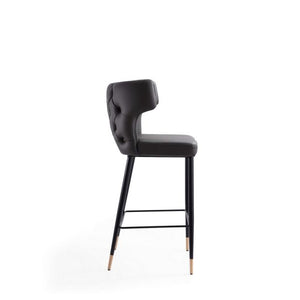 Manhattan Comfort Holguin 41.34 in. Black and Gold Wooden Barstool