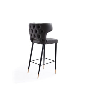 Manhattan Comfort Holguin 41.34 in. Black and Gold Wooden Barstool