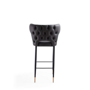 Manhattan Comfort Holguin 41.34 in. Black and Gold Wooden Barstool