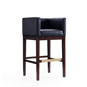 Manhattan Comfort Kingsley 38 in. Dark Walnut Beech Wood Barstool