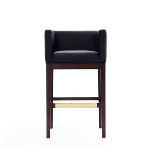 Manhattan Comfort Kingsley 38 in. Dark Walnut Beech Wood Barstool