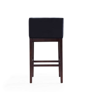 Manhattan Comfort Kingsley 38 in. Dark Walnut Beech Wood Barstool