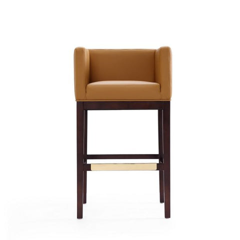 Image of Manhattan Comfort Kingsley 38 in. Dark Walnut Beech Wood Barstool