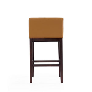 Manhattan Comfort Kingsley 38 in. Dark Walnut Beech Wood Barstool