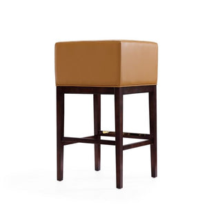 Manhattan Comfort Kingsley 38 in. Dark Walnut Beech Wood Barstool