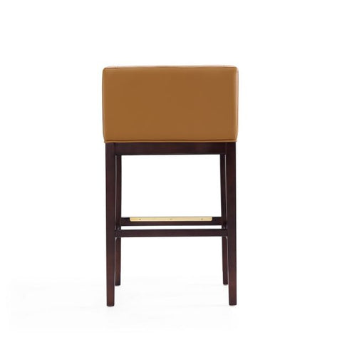 Image of Manhattan Comfort Kingsley 38 in. Dark Walnut Beech Wood Barstool