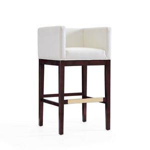 Manhattan Comfort Kingsley 38 in. Dark Walnut Beech Wood Barstool