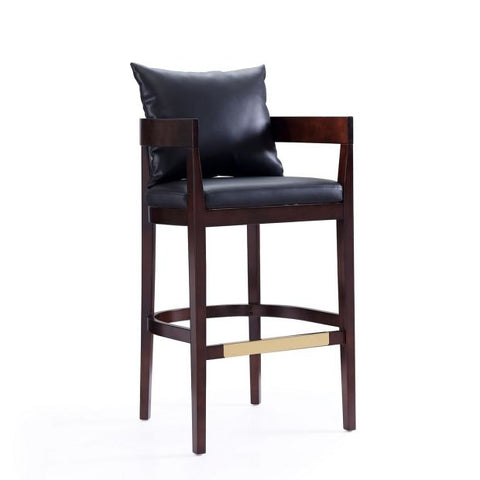 Image of Manhattan Comfort Ritz 38 in. Dark Walnut Beech Wood Barstool