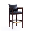 Manhattan Comfort Ritz 38 in. Dark Walnut Beech Wood Barstool