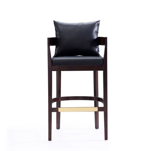 Image of Manhattan Comfort Ritz 38 in. Dark Walnut Beech Wood Barstool