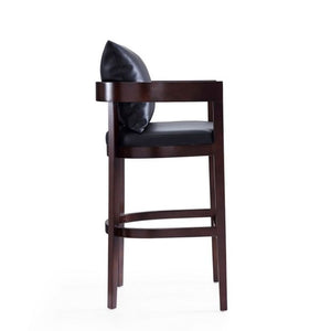 Manhattan Comfort Ritz 38 in. Dark Walnut Beech Wood Barstool