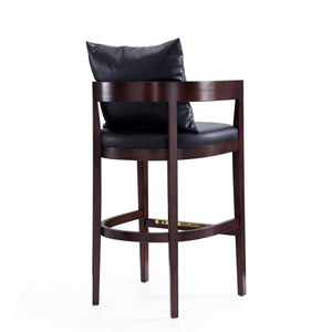 Manhattan Comfort Ritz 38 in. Dark Walnut Beech Wood Barstool