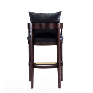 Manhattan Comfort Ritz 38 in. Dark Walnut Beech Wood Barstool