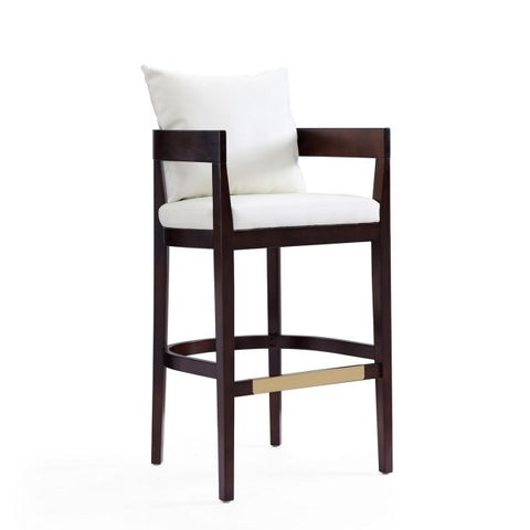 Image of Manhattan Comfort Ritz 38 in. Dark Walnut Beech Wood Barstool