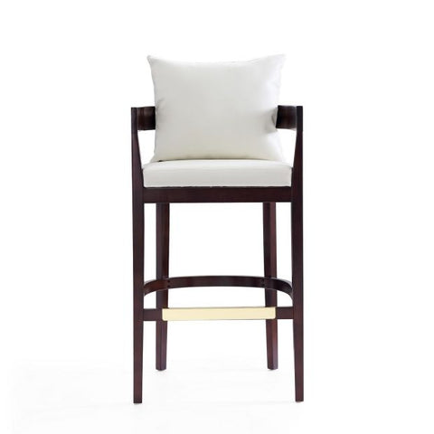 Image of Manhattan Comfort Ritz 38 in. Dark Walnut Beech Wood Barstool