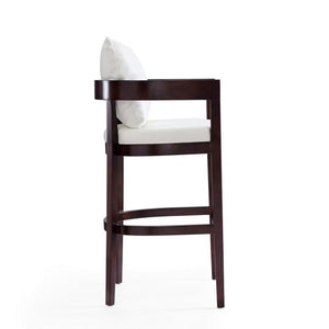 Manhattan Comfort Ritz 38 in. Dark Walnut Beech Wood Barstool