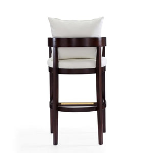 Manhattan Comfort Ritz 38 in. Dark Walnut Beech Wood Barstool