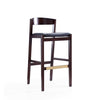 Manhattan Comfort Klismos 40.75 in. Dark Walnut Beech Wood Barstool