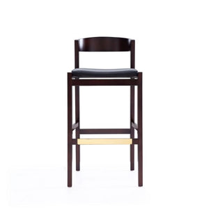 Manhattan Comfort Klismos 40.75 in. Dark Walnut Beech Wood Barstool